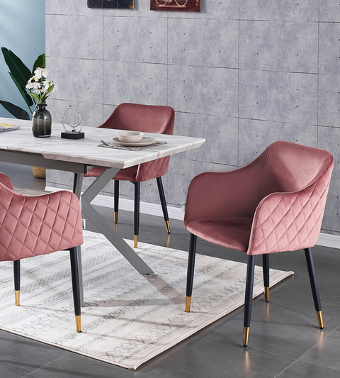 Taylor LUX Velvet Modern Dining Chair Set of 2