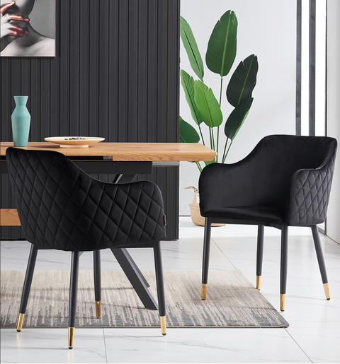 Taylor LUX Velvet Modern Dining Chair Set of 2