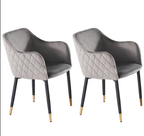 Taylor LUX Velvet Modern Dining Chair Set of 2