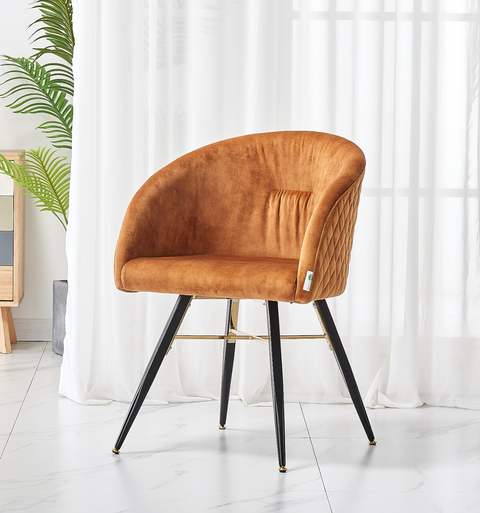 Viterbo LUX Velvet Dining Chair with Metal Legs - Single