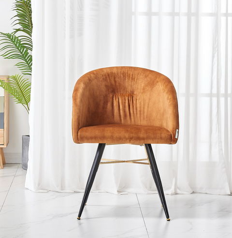 Viterbo LUX Velvet Dining Chair with Metal Legs - Single