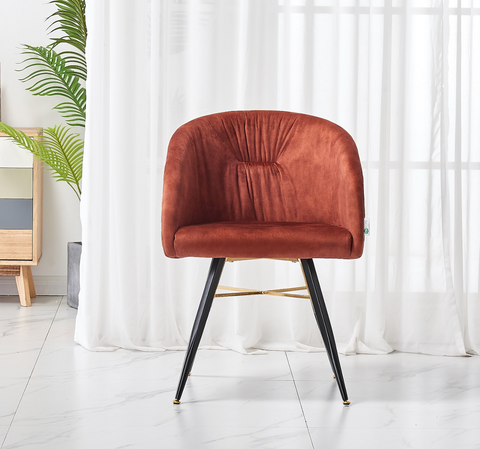 Viterbo LUX Velvet Dining Chair with Metal Legs - Single