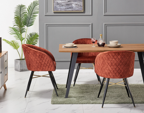 Viterbo LUX Velvet Dining Chair with Metal Legs - Single