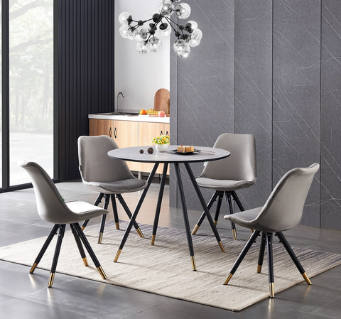 Sofiya Velvet Dining Chair with Gold Tips - Single
