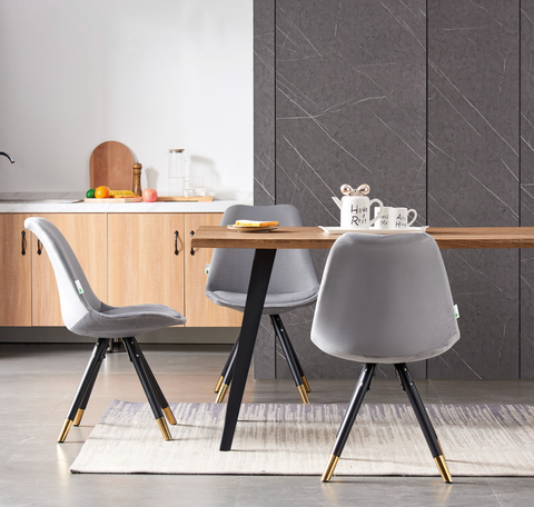 Sofiya Velvet Dining Chair with Gold Tips - Single