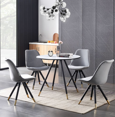 Sofiya Velvet Dining Chair with Gold Tips - Single