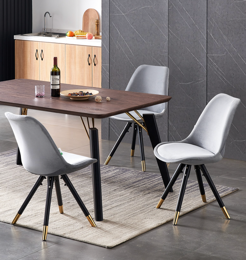 Sofiya Velvet Dining Chair with Gold Tips - Single