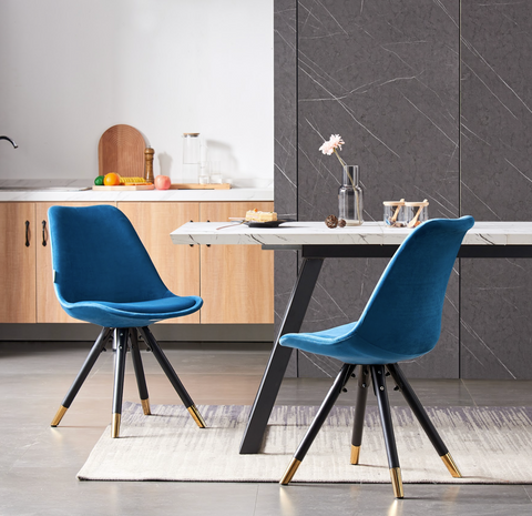Sofiya Velvet Dining Chair with Gold Tips - Single