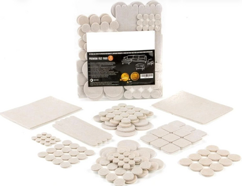 Premium Felt Pads - Beige Self-Adhesive Furniture Thick Pack of 7 in Different Sizes (4mm)