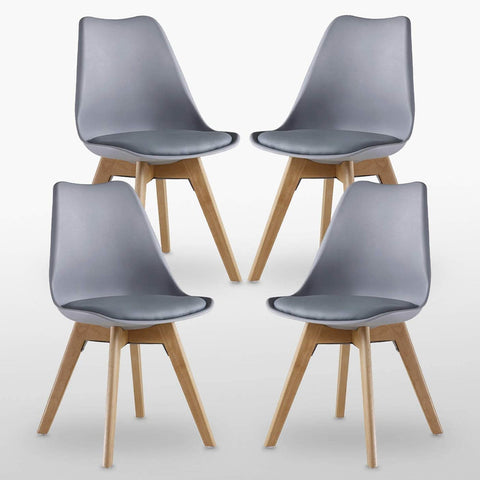 Jensen Dining Kitchen Set - a Wooden Table & Lorenzo Dinette Chairs Set of 4