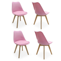 Tartu Jensen Lorenzo Dining Chairs with Solid Wooden Legs - Set of 4