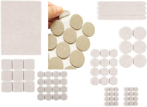 Premium Felt Pads - Beige Self-Adhesive Furniture Thick Pack of 7 in Different Sizes (4mm)