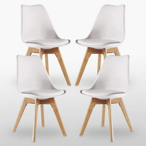 Tartu Jensen Lorenzo Dining Chairs with Solid Wooden Legs - Set of 4