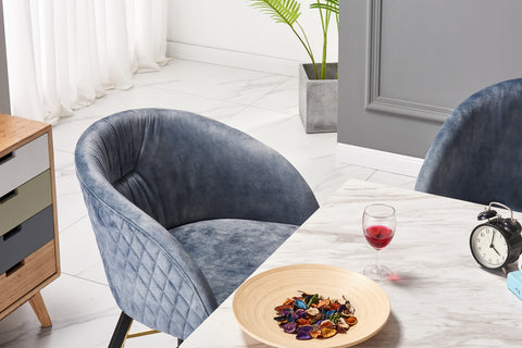 Viterbo LUX Velvet Dining Chair with Metal Legs - Single