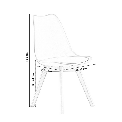 Tartu Jensen Lorenzo Dining Chairs with Solid Wooden Legs - Set of 4