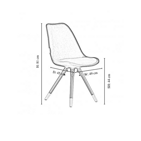 Sofiya Velvet Dining Chair with Gold Tips - Single