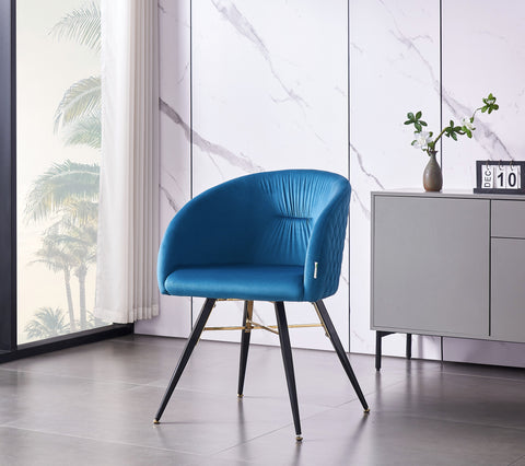 Viterbo LUX Velvet Dining Chair with Metal Legs - Single