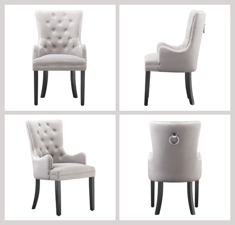 Winchester Cheshire  Lux Velvet Dining Chair With Armrests Single