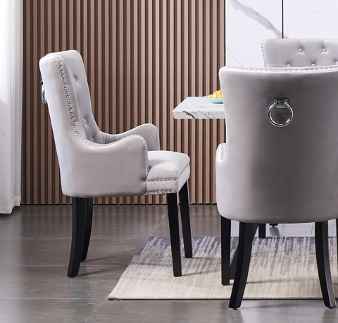Winchester Cheshire  Lux Velvet Dining Chair With Armrests Single