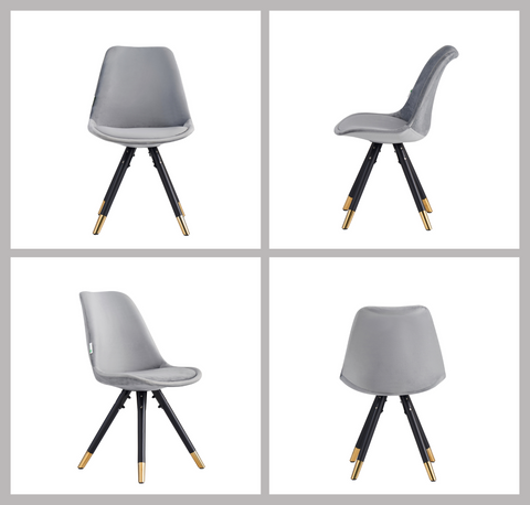 Sofiya Velvet Dining Chair with Gold Tips - Single