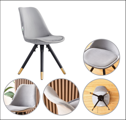 Sofiya Velvet Dining Chair with Gold Tips - Single