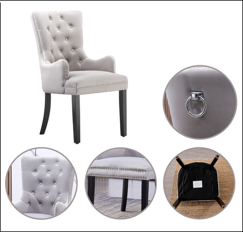 Winchester Cheshire  Lux Velvet Dining Chair With Armrests Single