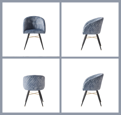 Viterbo LUX Velvet Dining Chair with Metal Legs - Single