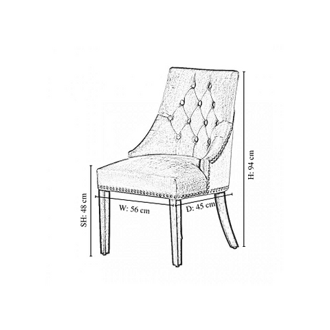 Winchester LUX Velvet Dining Chair - Dressing Chairs Set of 2