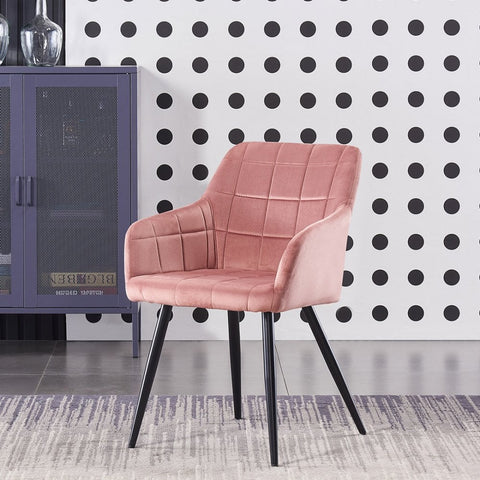 Cambrils Austin Velvet Dining Chair with Metal Legs - Single