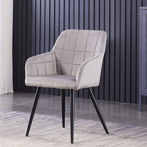 Cambrils Austin Velvet Dining Chair with Metal Legs - Single