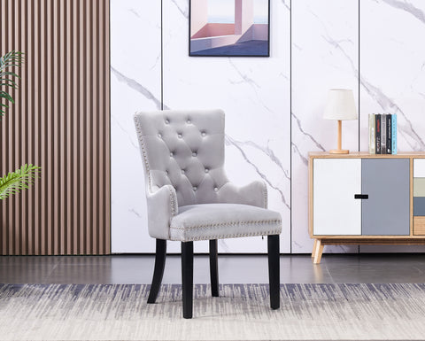 Winchester Cheshire  Lux Velvet Dining Chair With Armrests Single