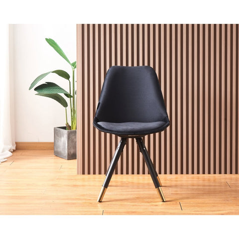 Sofiya Velvet Dining Chair with Gold Tips - Single