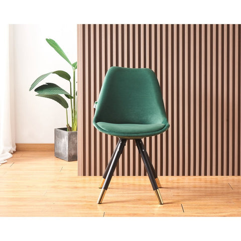 Sofiya Velvet Dining Chair with Gold Tips - Single