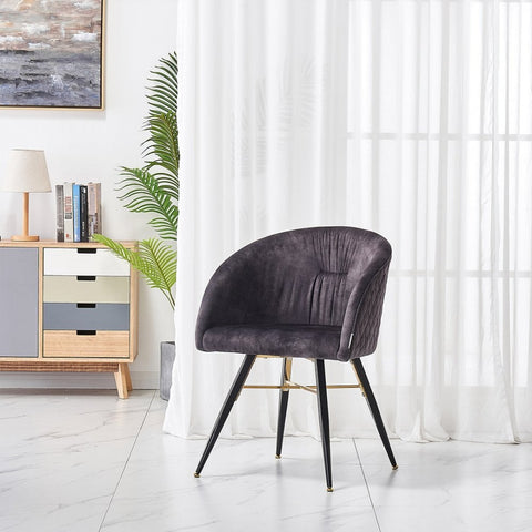 Viterbo LUX Velvet Dining Chair with Metal Legs - Single