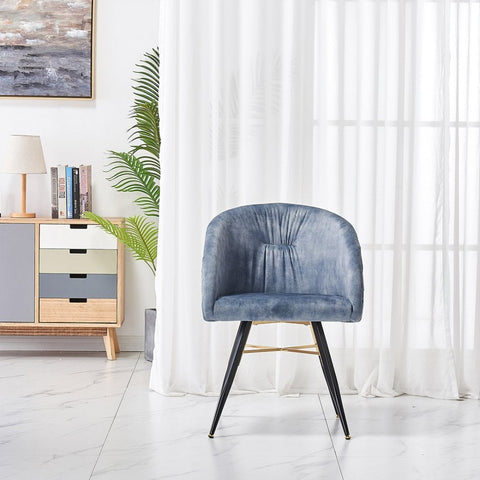 Viterbo LUX Velvet Dining Chair with Metal Legs - Single